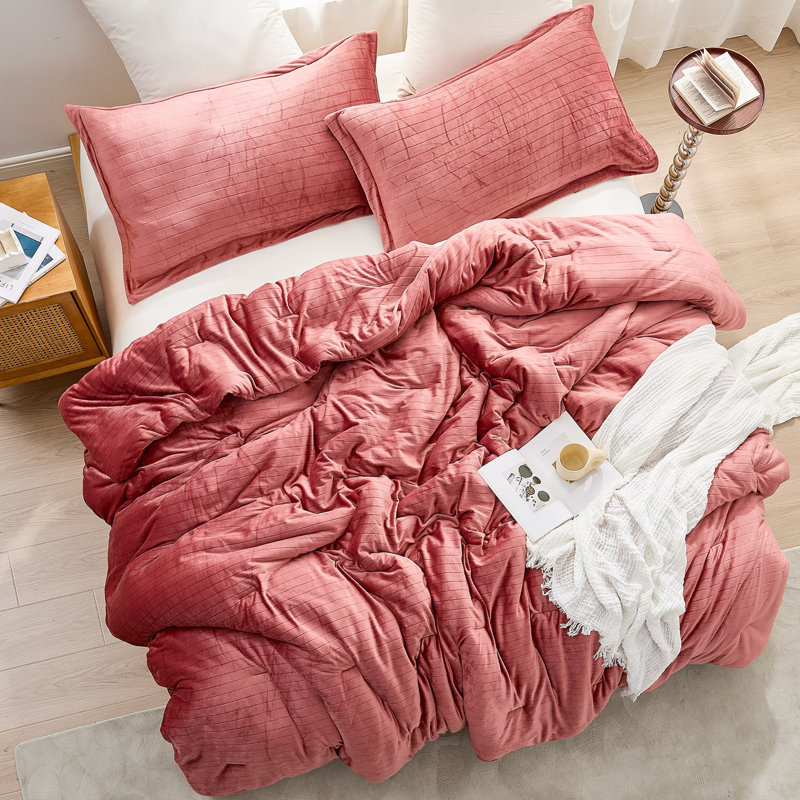 Ensemble d'édredon surdimensionné Coma, Rouge, Édredon pour très grand lit + 2 taies décorativ