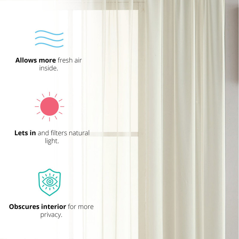 Dipankar Sheer Curtain, Beige, 54" W x 54" L