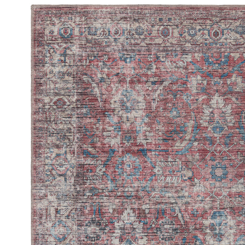Hopkins Flatweave Red/Blue Rug, Rectangle 120 x 170cm
