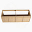 Meuble-lavabo mural 60 po avec double lavabo en résine, 4 portes à fermeture douce, chêne original, contreplaqué (KD-PACKING)