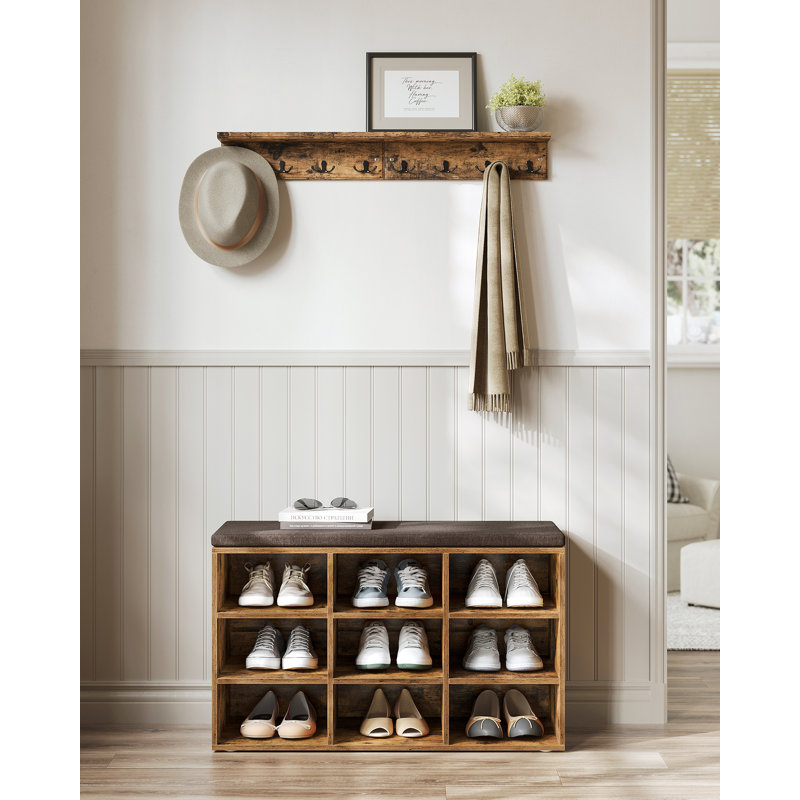Arye 9 -Shelf Storage Cabinet, Rustic Brown