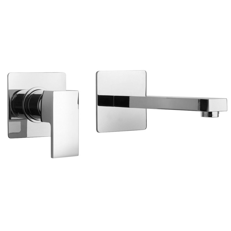 Corsini 8" Single-Handle Wall Mounted Bathroom Faucet, Polished Chrome