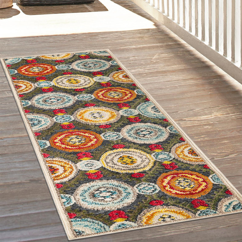 Tapis Bungalow Rose Oualida Caimin, Tapis de couloir 2 pi x 6 pi 1 po