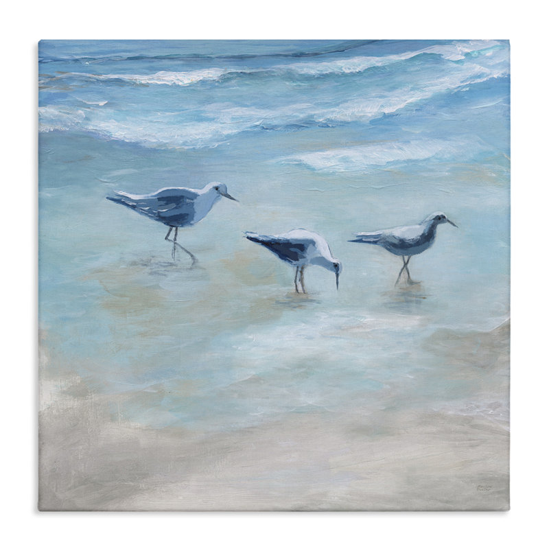 «Seagull Trio on Shore», art mural par Marilyn Dunlap, H 36 po x l 36 po