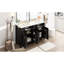 Meuble-lavabo double moderne de 48 pouces avec éviers en céramique, conception à fermeture douce, tablette réglable et poignées dorées élégantes pour le rangement-1239241883