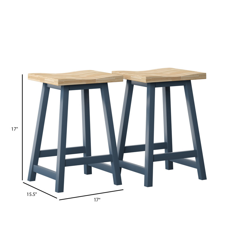 Spence Solid Wood Counter Stool, Franklin Blue