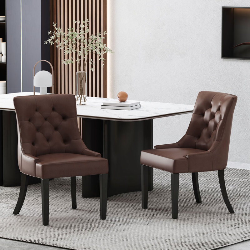 Chaise d'appoint rembourrée Wynsum, Brun foncé polyuréthane