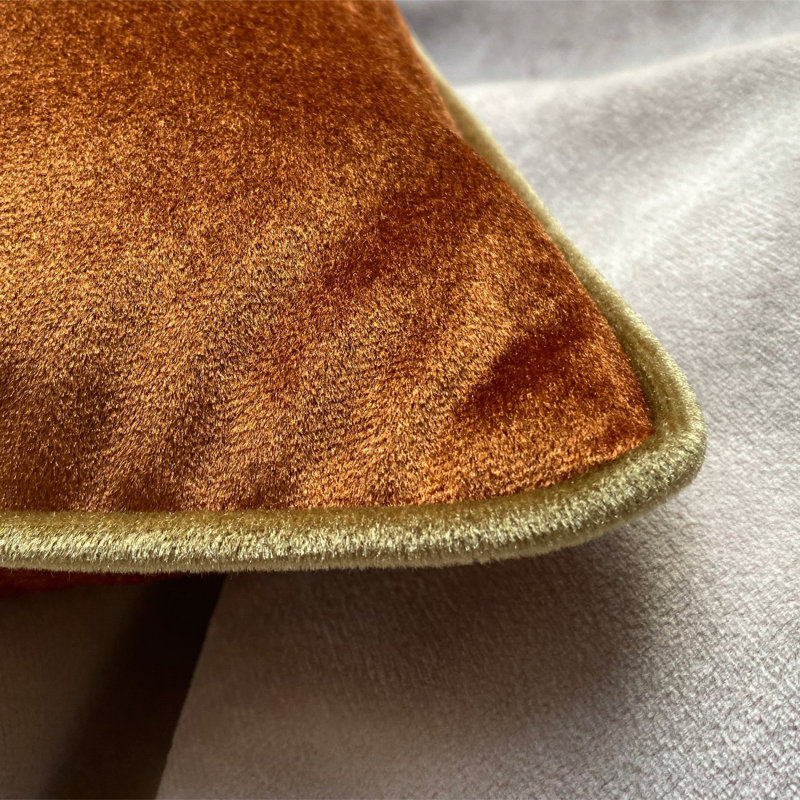 Housse et insert de coussin décoratif intérieur / extérieur en polypropylène Kealey, Cuivre / vert