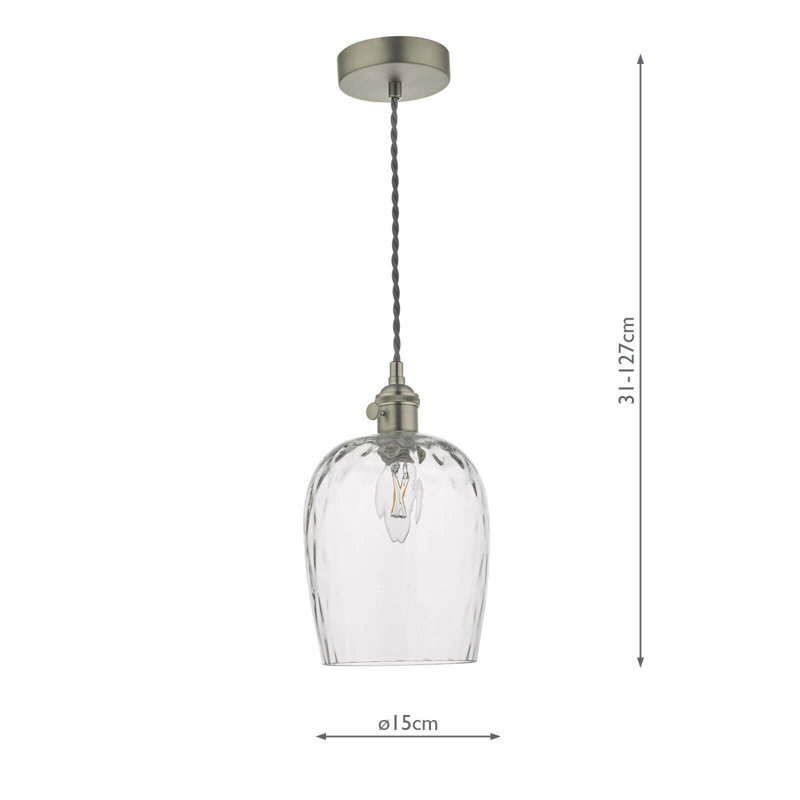1 - Light Pendant, Antique Chrome