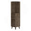 Armoire de coin Cincinatti, porte-gobelets, deux tablettes extérieures, un tiroir, quatre pieds - brun foncé