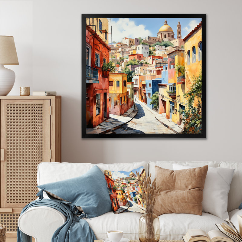 Fauvisme coloré du Mexique coloré - impression, Cadre simple noir, H 30 po x l 30 po x P 1 po