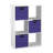 Decorative 6 Cube Bookcase With Fabric Bins-108940737