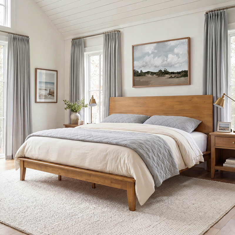 Lit moderne en bois massif, Dark Wood , King