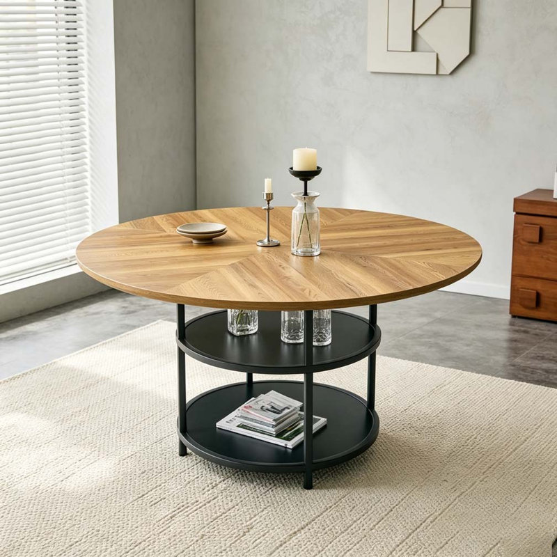 47.3-inch dining table - double-layer storage