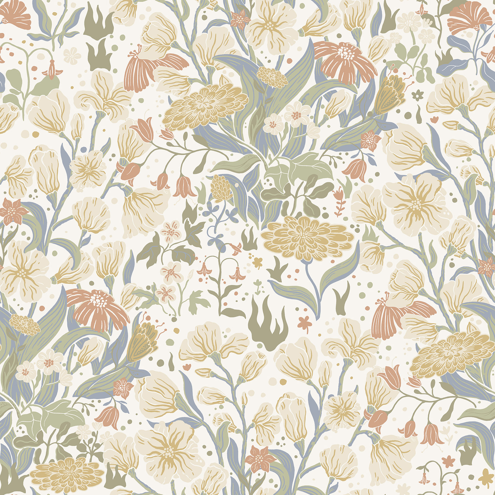 Bixby Faux Grasscloth Wallpaper, Beige/Red/Green