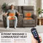 Canapé inclinable électrique 70,8 po avec console, vibration, double chauffage et appui-tête réglable, tissu-1853326554