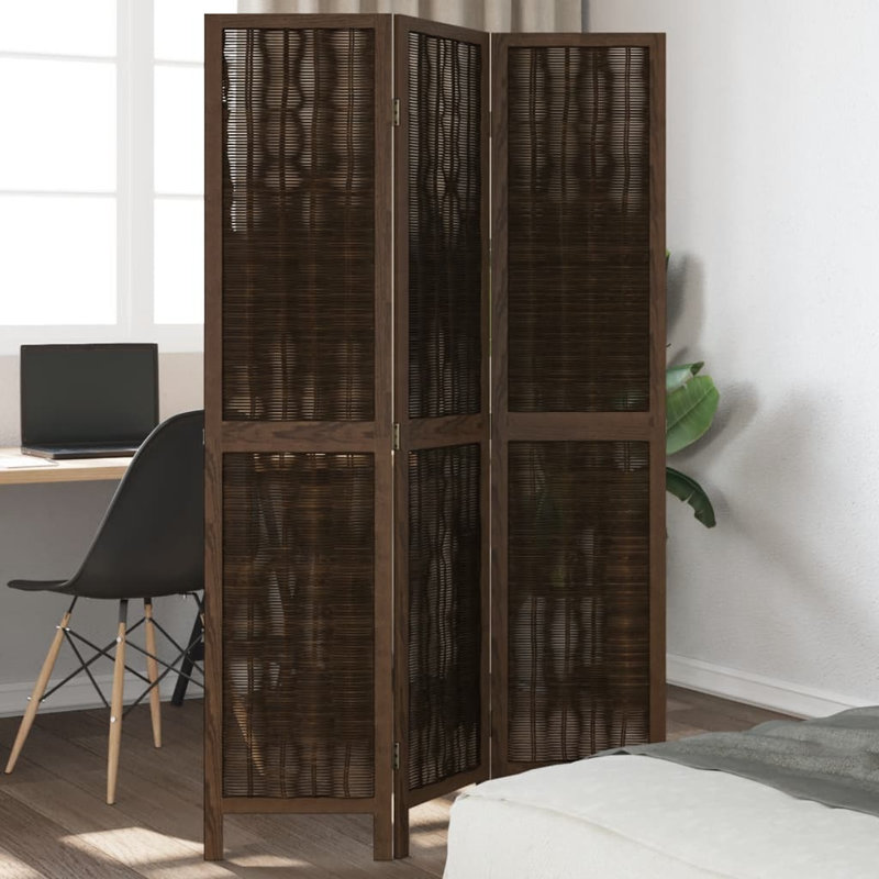 Alexzavier Solid Wood Accent Room Divider, 180cm H x 110cm W, Dark Brown
