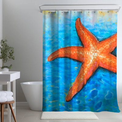 Shower Curtain CO67 – Polyester Shower Curtain, Dye Sublimation Print, 71" W × 74" L