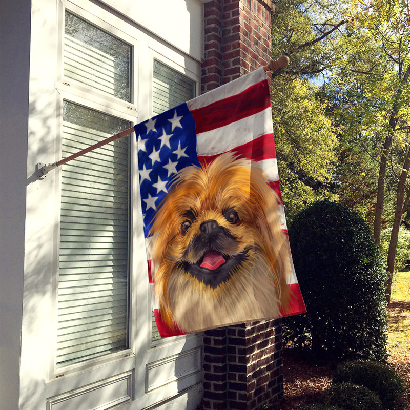 Double Sided 40'' H x 28'' W Polyester Independence Day House Flag, Pekingese