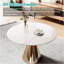 Plateau de table rond en verre trempé de 20 pouces avec design en marbre, plateau de remplacement et de couverture, table de salle à manger blanche, table de café, table de patio, convient pour l'intérieur et l'extérieur