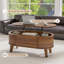 Table basse cannelée à plateau relevable avec rangement, table basse ovale moderne pour le salon ou le bureau à domicile (noyer)-1933746317