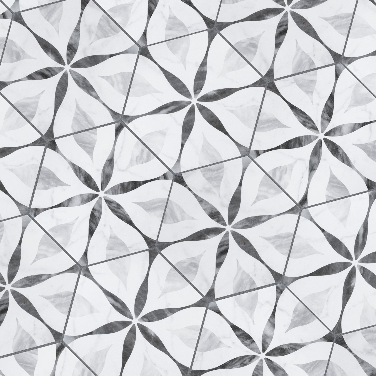 Classico Bardiglio Hex 7" x 8" Porcelain Patterned Wall & Floor Tile
