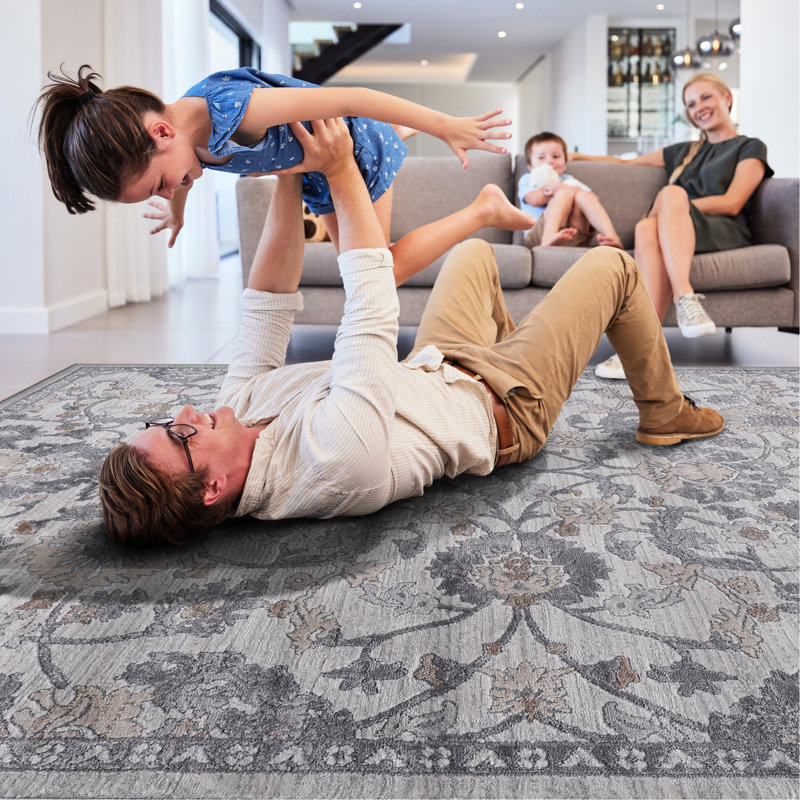 5X7 Area Rug - Sand//, Non-Shedding, Stain , Attractive For Living Room Bedroom Dining Home Office Non-Shedding Exceptional