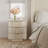 Designer Modern Minimalist Style 3-drawer Fluted Panel Nightstand With Charging Station（set Of 2）