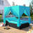 Outdoor Patio Wicker Sunbed Daybed With Cushions, Adjustable Seats-2015542888
