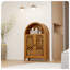 Armoire de rangement arquée sculptée à la main avec portes creuses, finition noyer