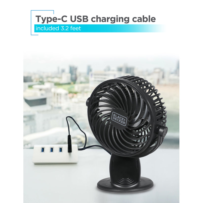 Black Adjustable 3-Speed Clip and Standing Fan Set