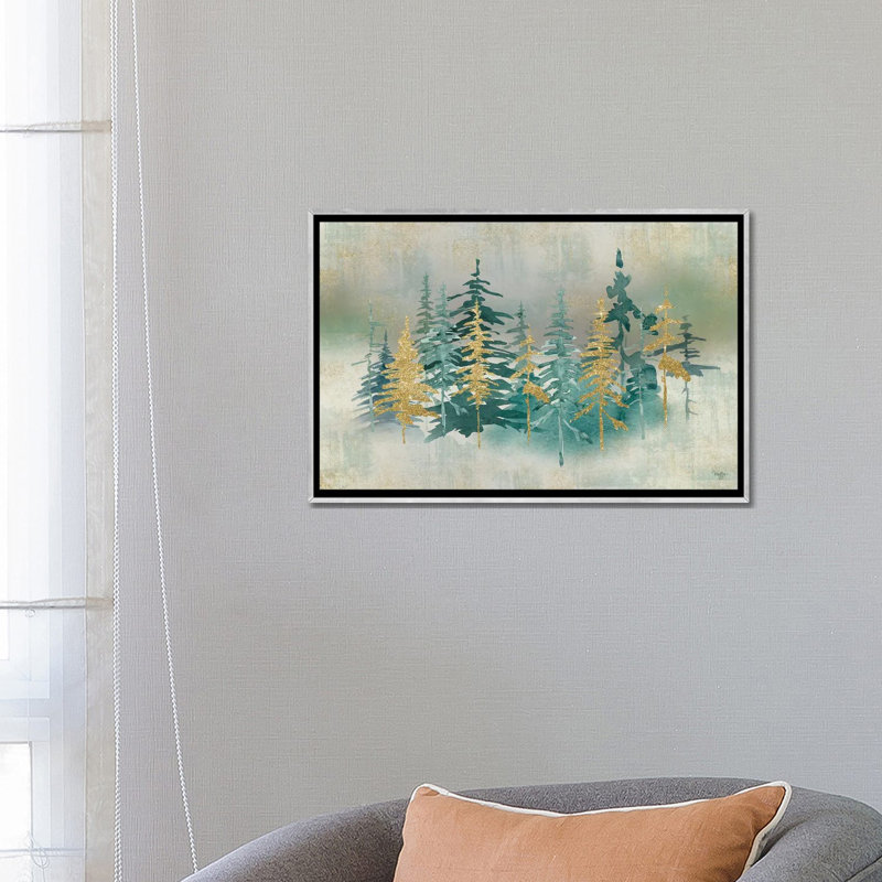 «Shimmering Forest», reproduction d'art sur toile encadrée, Argent argent, H 18 po x l 26 po