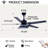 52" Traditional Ceiling Fan With Led Light, Remote Control, 3-Speed & 3-Colour Led, 5000 Cfm Airflow