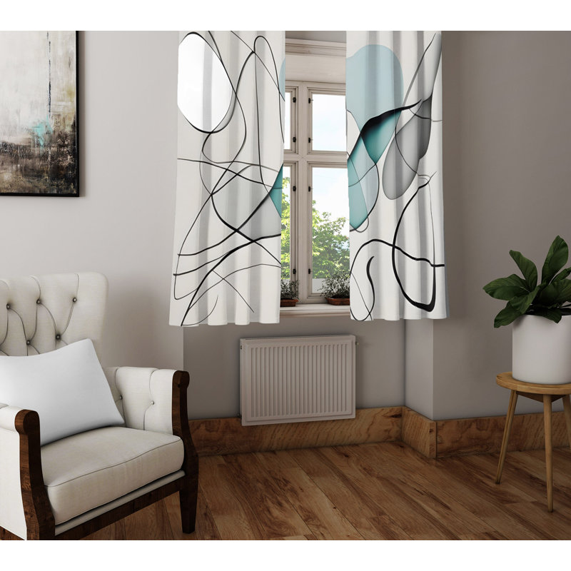 Paire de rideaux semi-transparents en polyester Dasaun, L 20 po x L 52 po
