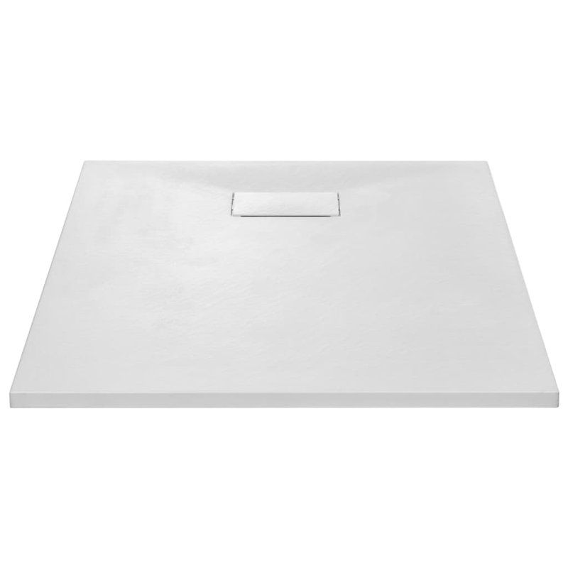 White Rectangular SMC Shower Base Pan with Center Drain