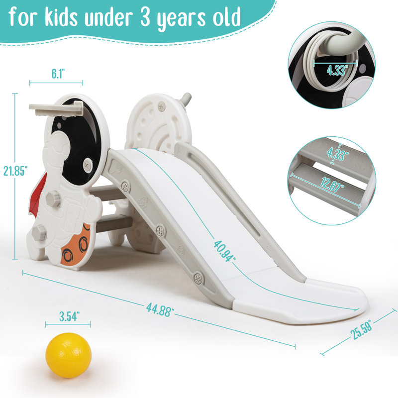 4 In 1 Toddler Slide And Climber Playset, White