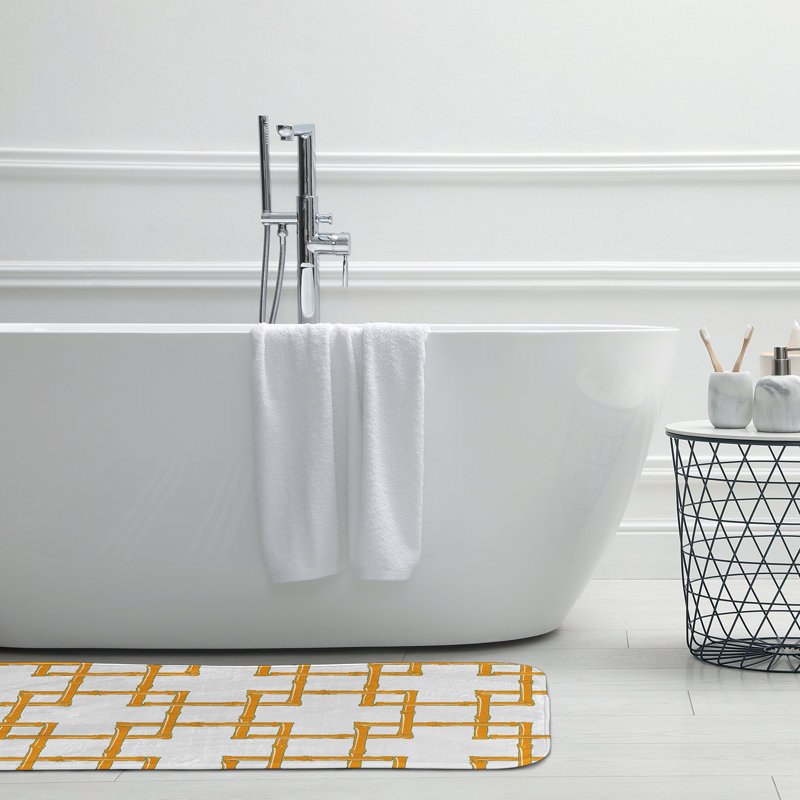 Tapis de bain en rayonne de bambou, L 17 po x L 24 po, Jaune
