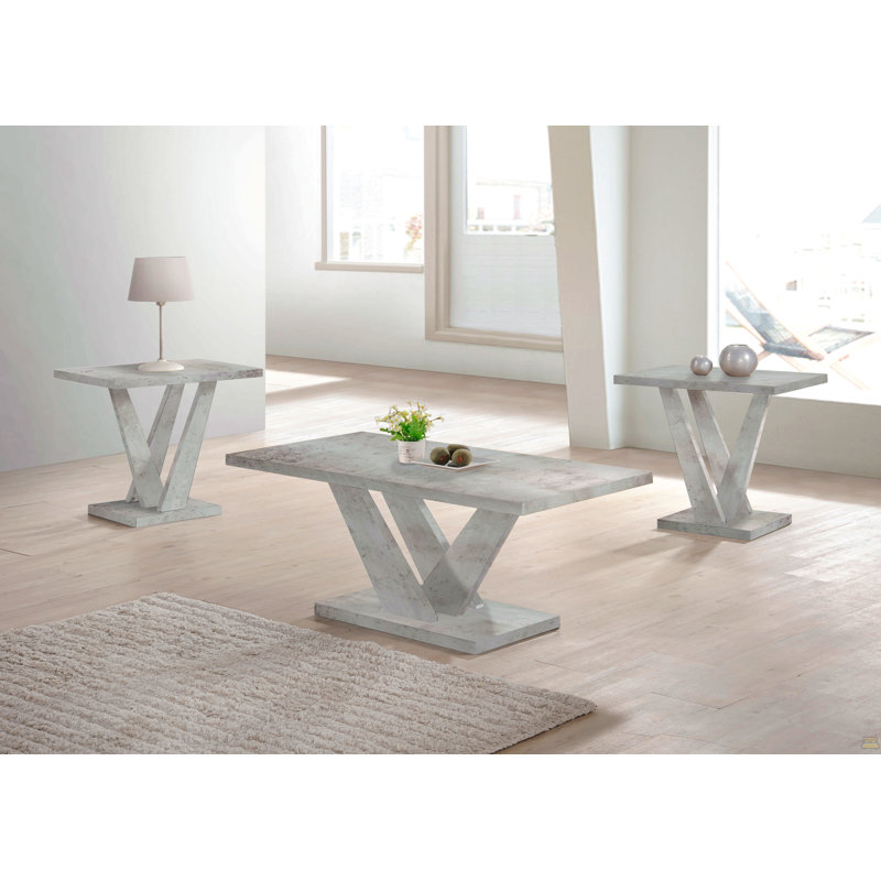 Ensemble de tables basses 3 pièces et 2 tables de bout