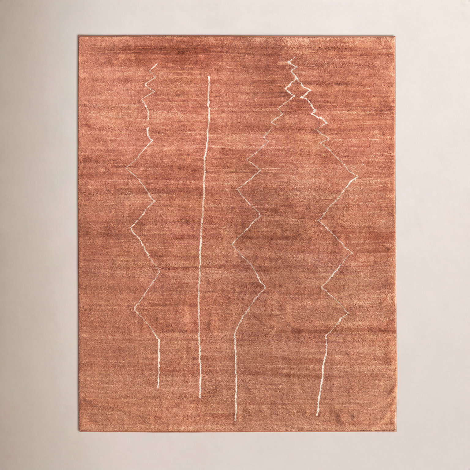 Orange Modern Hand-Knotted Abstract Rug, Rectangle 9'6" x 13'6"