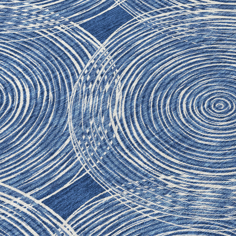 Machine Washable Indoor/Outdoor Chantille ACN2534 Geometric Rug, Navy, Rectangle 2'6" x 3'10"