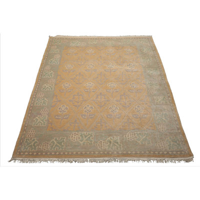 Tapis beige en laine noué à la main 8 pi x 10 pi