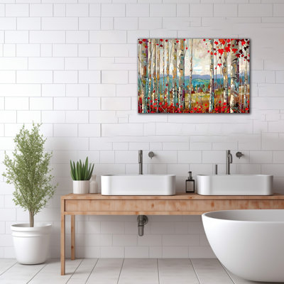 Grand Abisali, forêt d'automne, peinture de paysage pour le salon, impressions sur toile, image de nature moderne pour le bureau de la chambre à coucher, 36 po x 48 po