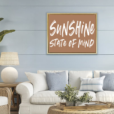 Summery Sunshine State Of Mind Floating Frame, design by Lettered and Lined