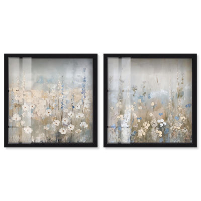 «Tranquility Floral Art», ensemble de 2 panneaux par Shadowbox 