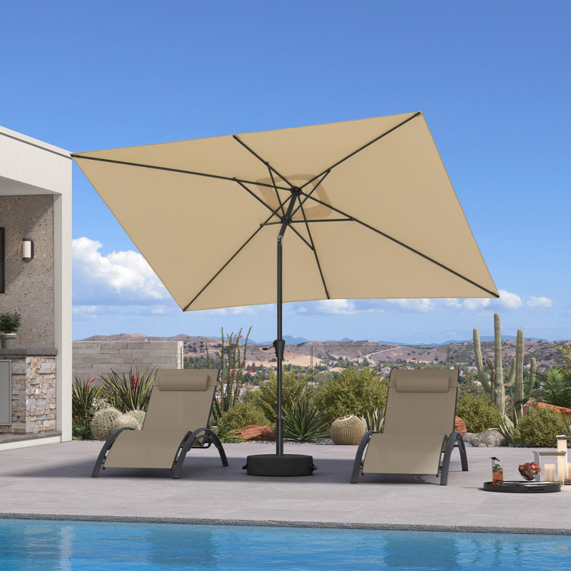 Parasol de table rectangulaire 6,5 'x 10', Beige