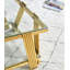 Table basse rectangulaire moderne en acier inoxydable de 47 po de largeur, table basse en verre trempé transparent à deux couches, table centrale avec rangement, pour le bureau à domicile, assemblage facile-61143189