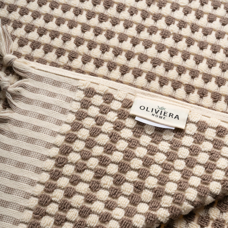 Ensemble de serviettes essuie-mains Dots, Brun taupe