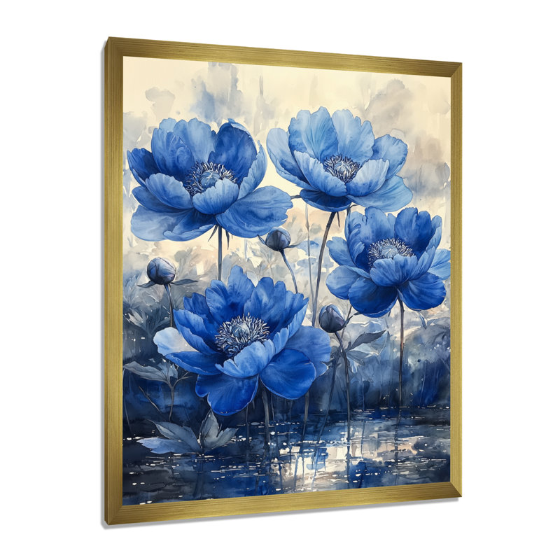 Kerstetter - Floral Wall Decor, H 32 po x l 24 po, Reproduction encadrée sans passe-partout, Doré