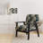 Cobalt Blue Scrollwork Swirls Victorian Pattern II - Upholstered Floral Accent Chair-1244380884