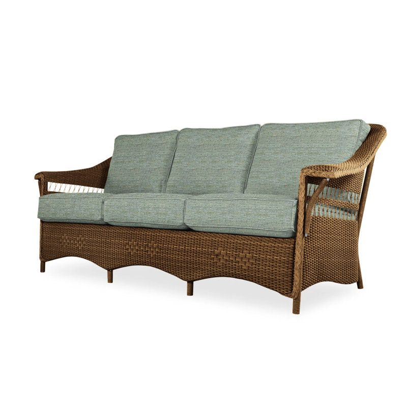 Nantucket Outdoor 3 - Seat Patio Sofa, Loveboat Mint, Pewter